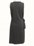 City Chic Charcoal Draped Sash Sleeveless Dress – Size XXS/14