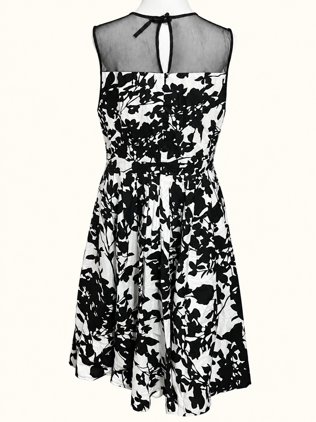 Crossroads Black & White Floral Fit &amp; Flare Dress – Size 18