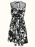 Crossroads Black & White Floral Fit &amp; Flare Dress – Size 18