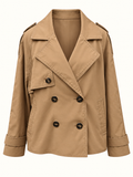 Anko Beige Double-Breasted Short Trench Jacket – Size 18 | Like New