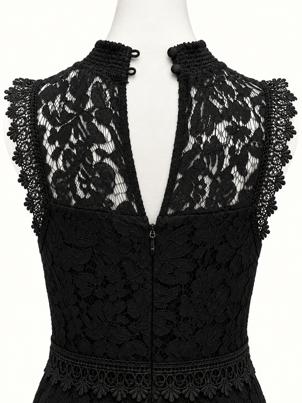 City Chic Black Floral Lace Fit & Flare Dress – Size S/16