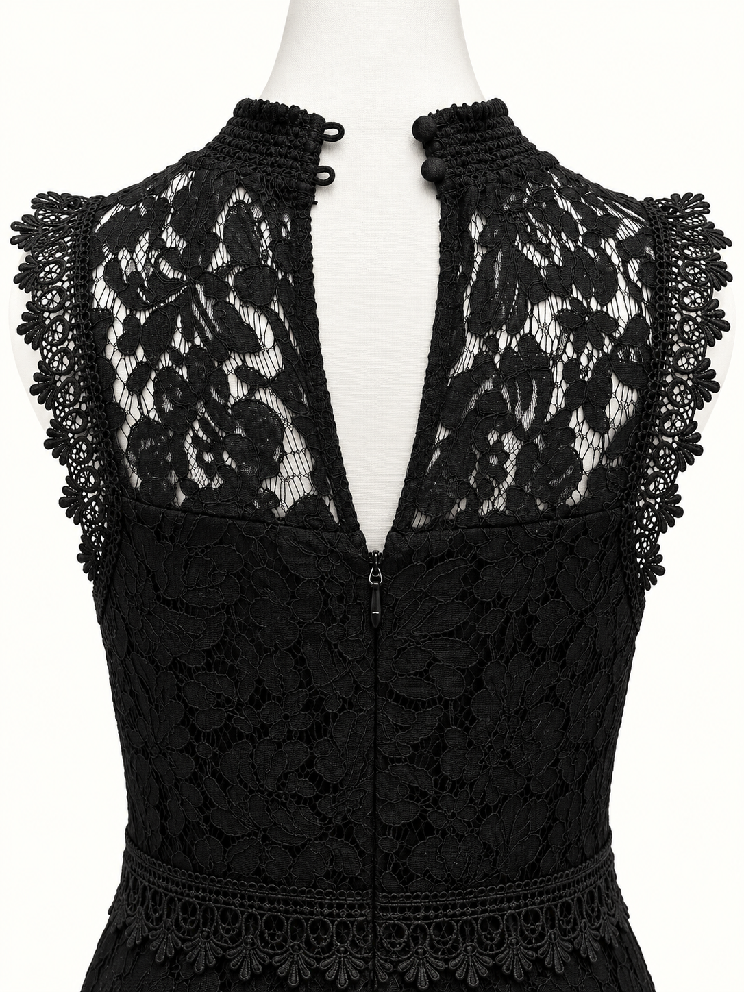 City Chic Black Floral Lace Fit & Flare Dress – Size S/16