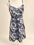 City Chic Blue & Cream Floral Lace Dress – Size M