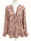 Target Blush Pink Paisley Button-Through Blouse – Size 14 | As New