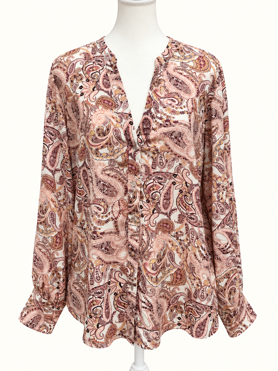 Target Blush Pink Paisley Button-Through Blouse – Size 14 | As New