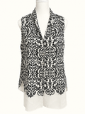 Tokito Black & White Damask Print Sleeveless Blouse – Size 14 (Also Suits 16)