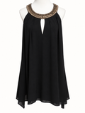 City Chic Black & Gold Embellished Halter Neck Top – Size S/16 | Like New