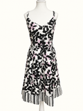 City Chic Black, White & Blush Floral Midi Dress – Size M/18