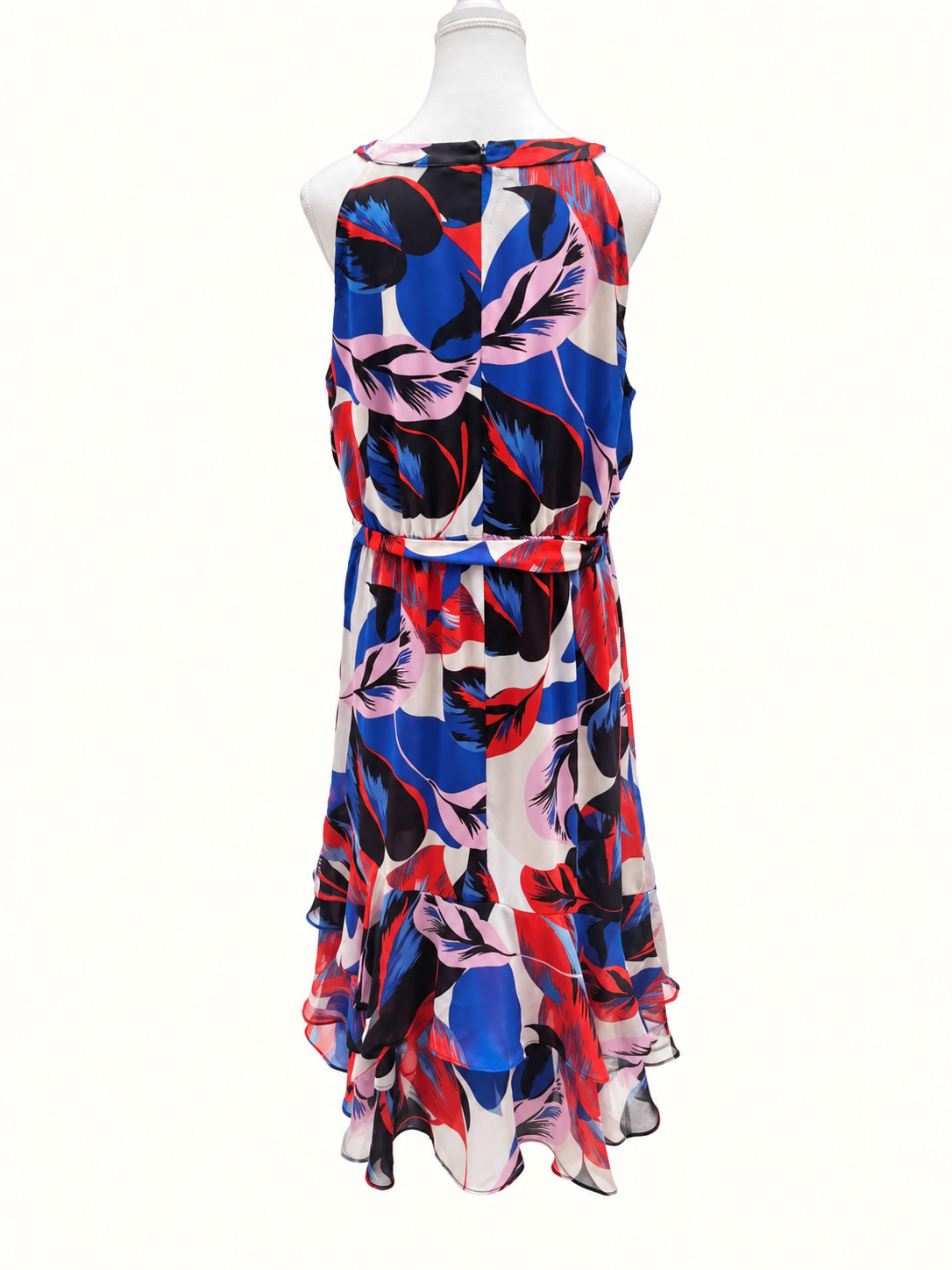 Jacqui E Colourful Floral Tiered Midi Dress – Size 18 – Like New