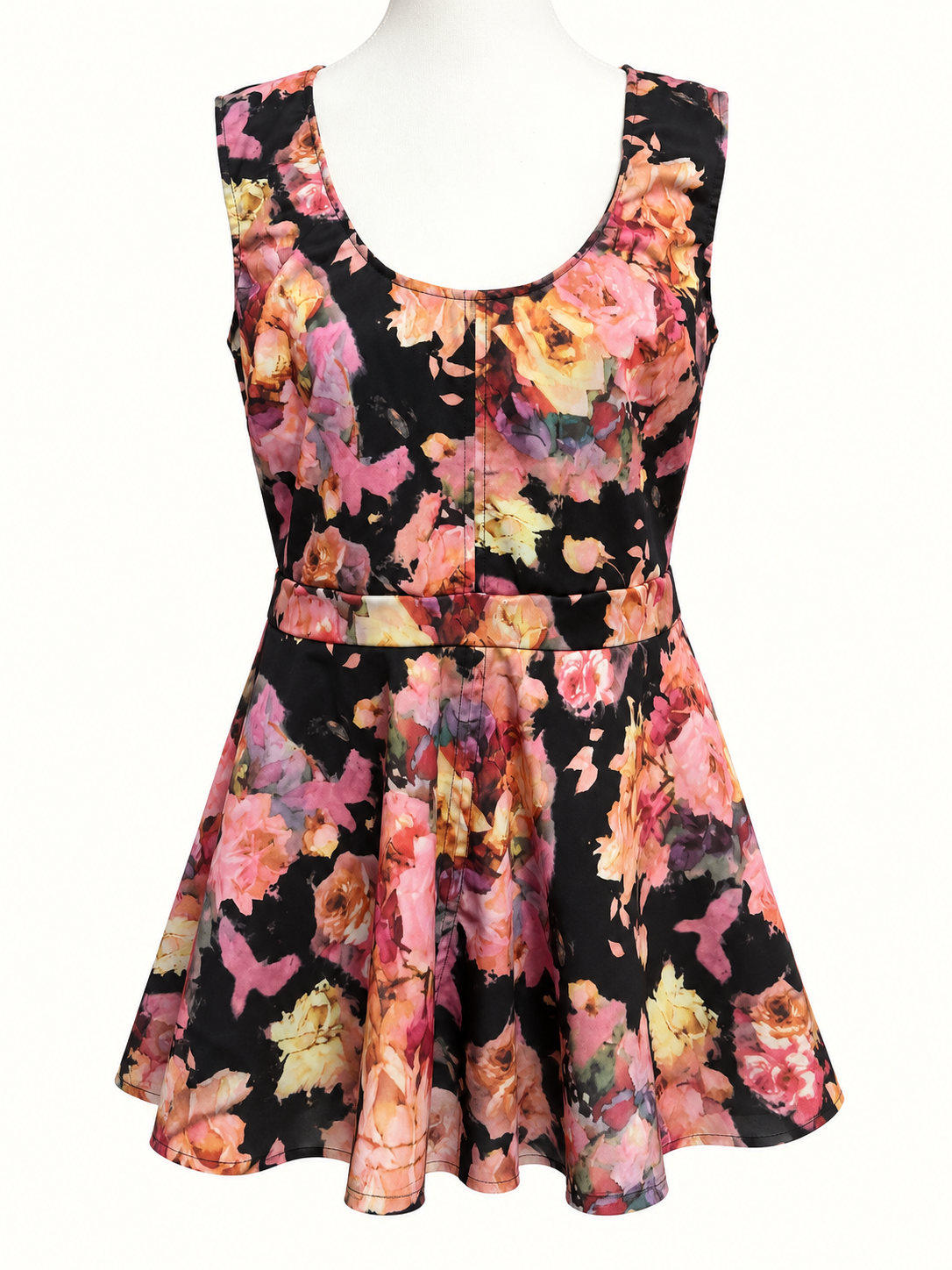 City Chic Floral Fit &amp; Flare Peplum Top – Size S/16