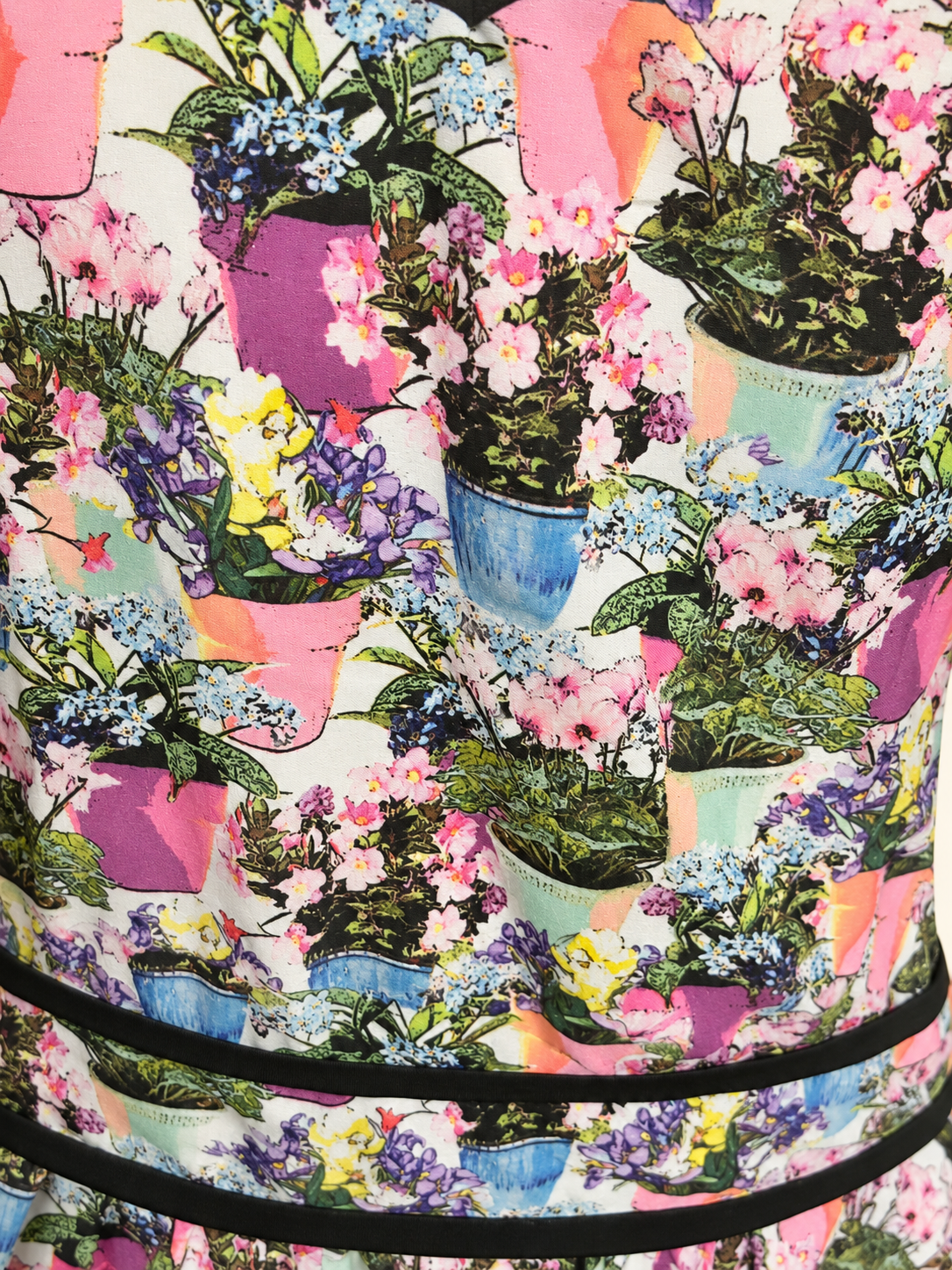 City Chic Flowerpot Print Dress with Pockets – Size M/18