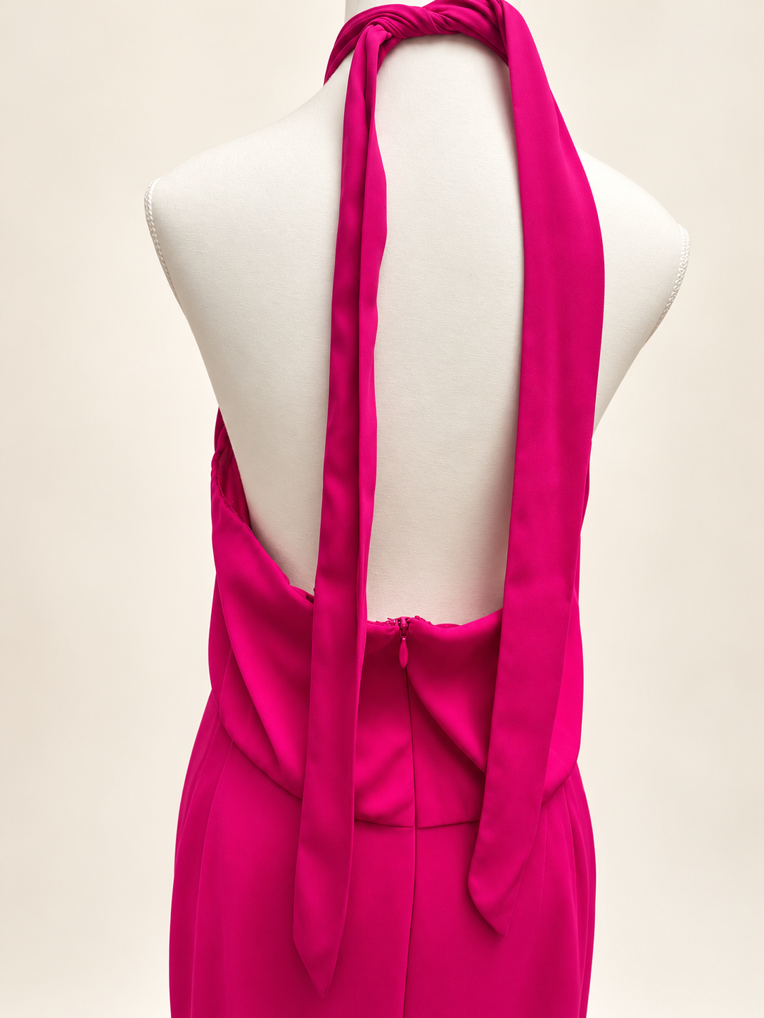City Chic Fuchsia Halter Neck Dress – Size M/18