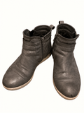 TS Taking Shape Charcoal Grey Leather & Synthetic Ankle Boots – Size 40 | Good Pre-Loved Condition