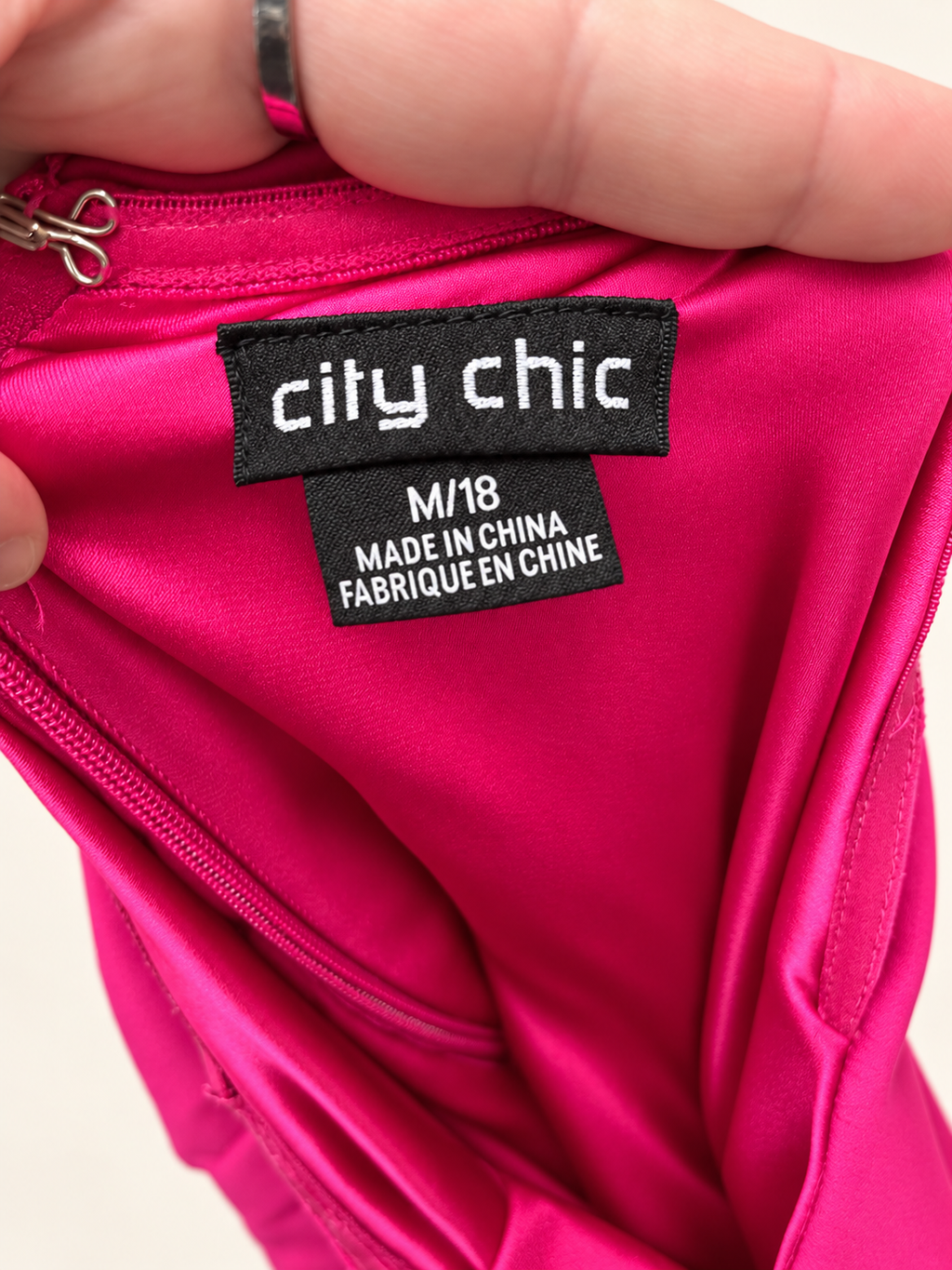 City Chic Fuchsia Halter Neck Dress – Size M/18