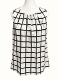 Target Black & White Windowpane Print Sleeveless Top – Size 16