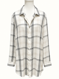 Anko Ivory & Black Check Long Sleeve Button-Up Shirt – Size 22
