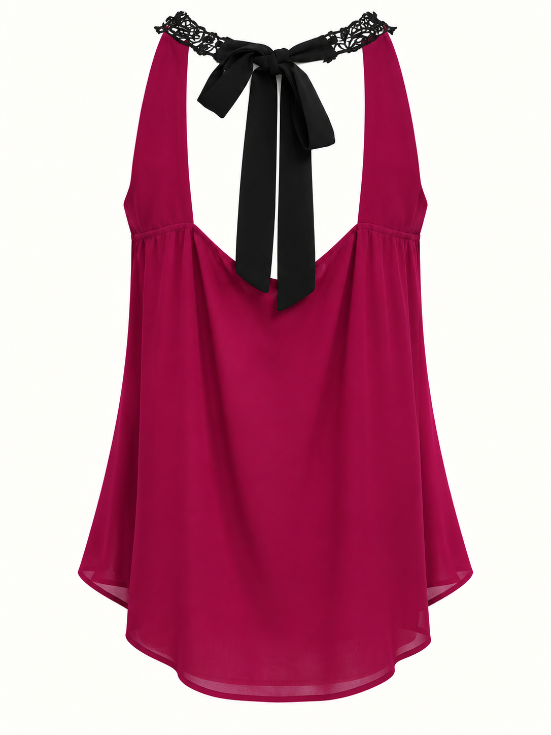 City Chic Magenta Pink & Black Lace Flowing Top – Size XS/14–16 | Like New