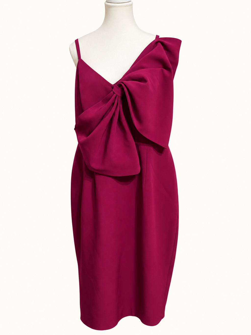 City Chic Magenta Statement Bow Cocktail Dress – Size S/16
