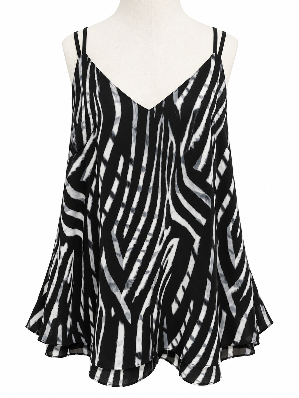 City Chic Black & White Zebra Print Layered Camisole – Size XS/14