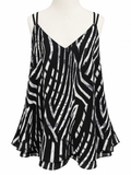 City Chic Black & White Zebra Print Layered Camisole – Size XS/14