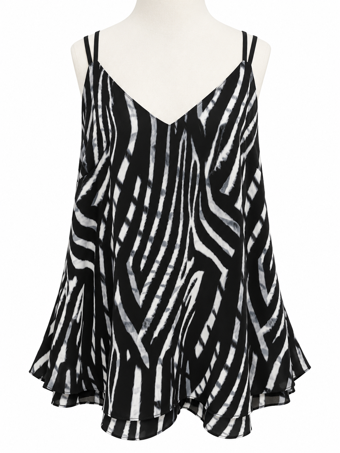 City Chic Black & White Zebra Print Layered Camisole – Size XS/14