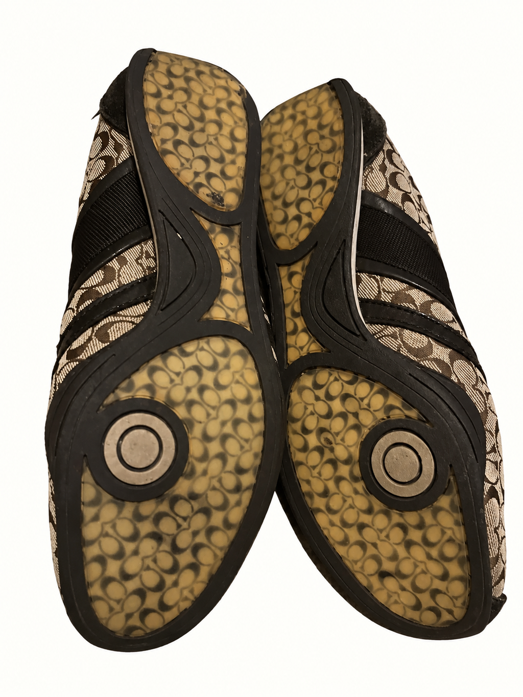 Coach New York Signature Monogram Brown Lace-Up Sneakers – Size 40 | Good Pre-Loved Condition
