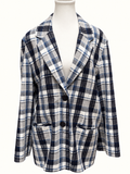 Millers Blue, Navy & White Check Blazer – Size 18