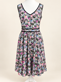 City Chic Flowerpot Print Dress with Pockets – Size M/18