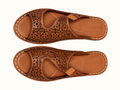 Colorado Tan Leather Cut-Out Slide Sandals – Size 41 | Like New