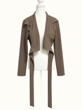 Boohoo Taupe Waterfall Wrap Jacket – Size 16
