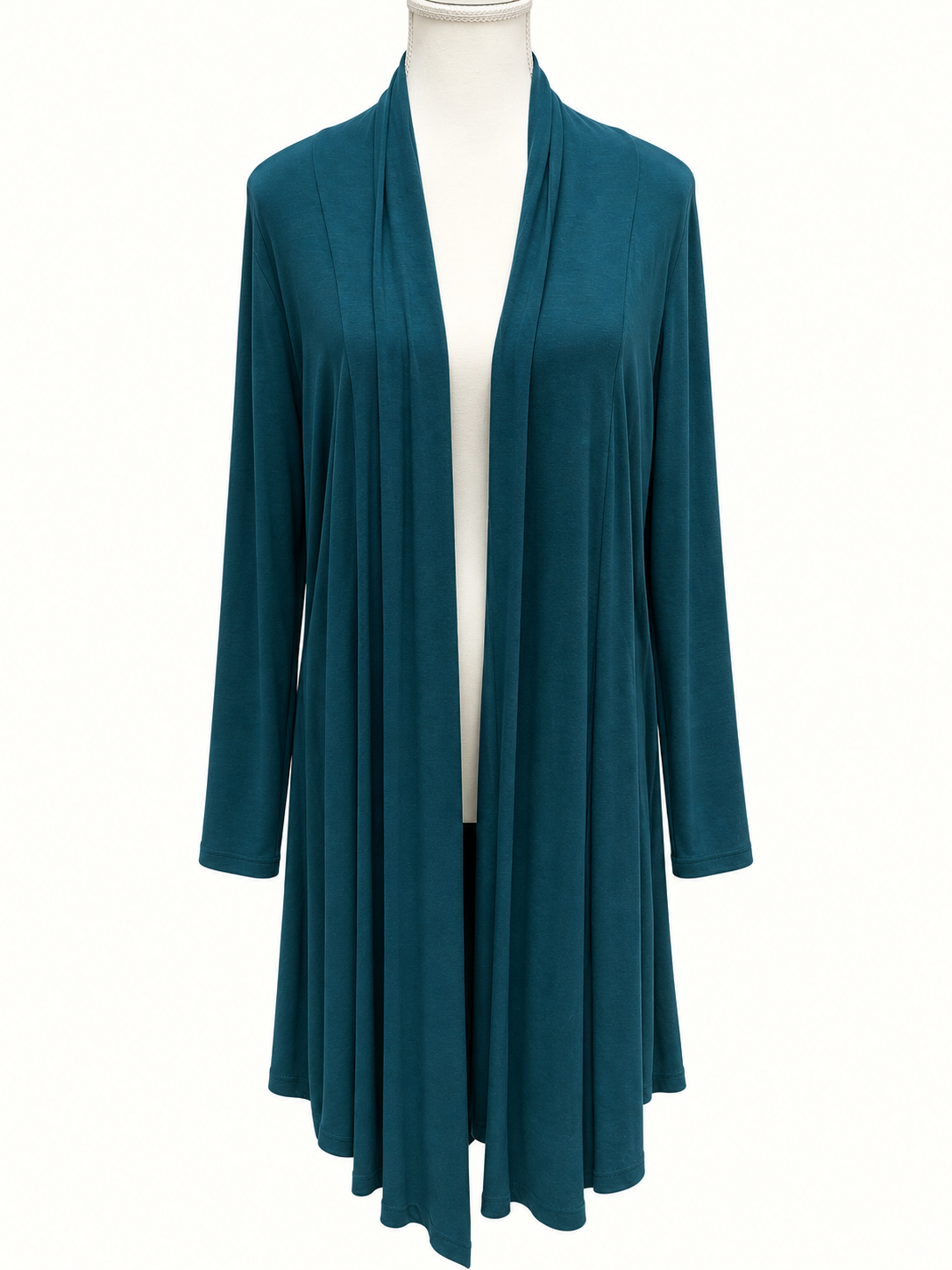 Caroline Morgan Teal Longline Waterfall Cardigan – Size 18